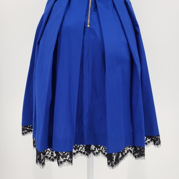 Guess Strapless Fit & Flare Dress 2 Embellished Beaded Lace Trim Sweetheart Blue - Picture 9 of 10